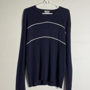 ICEBERG JEANS Vintage Y2K Knit Sweater + Navy Blue XL - Made In Italy